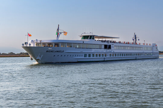 MS Michelangelo Cruise Ship in Venice Lagoon In Italy