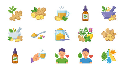 Naklejka premium Ginger Root and Herbal Remedies for Health and Wellness.
