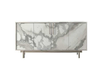 Obraz premium Modern White Marble Media Console Cabinet