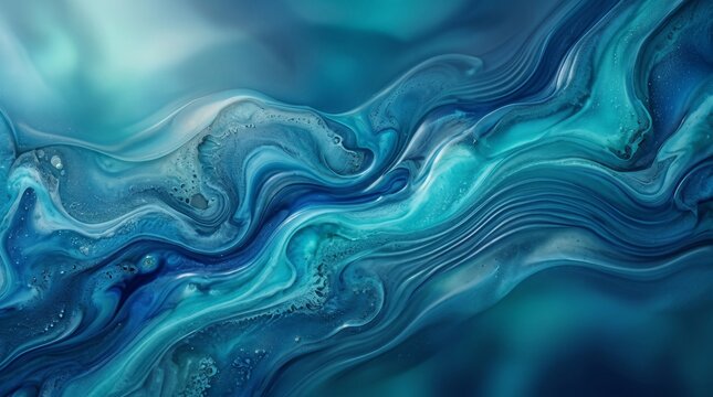 Abstract flowing blue liquid marble background.
