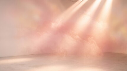 Obraz premium Soft focus studio background with volumetric lighting and atmospheric mist photography