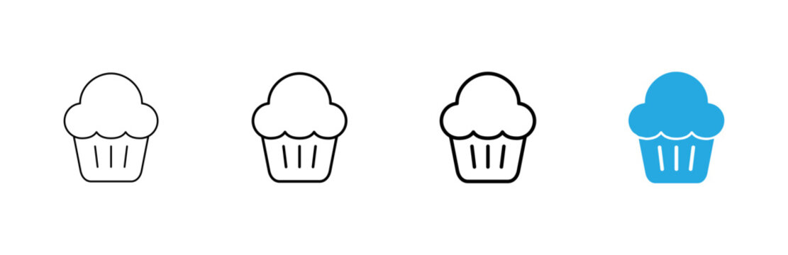Cup cake icon vector. Cup cake sign and symbol