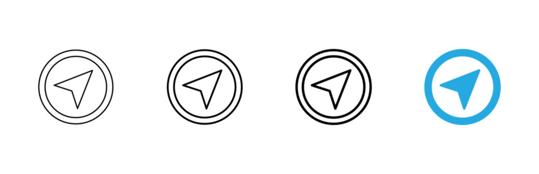 Compass icon vector. arrow compass icon sign and symbol