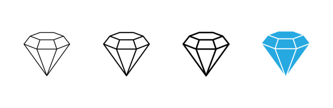 Diamond icon vector. diamond gems sign and symbol