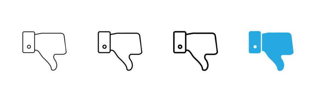Dislike icon vector. dislike sign and symbol. Hand with thumb down