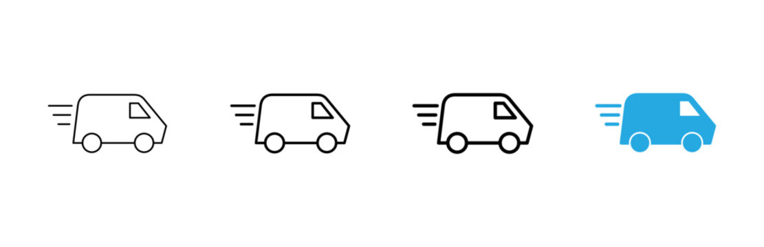 Delivery truck icon vector. Delivery truck sign and symbol. Shipping fast delivery icon