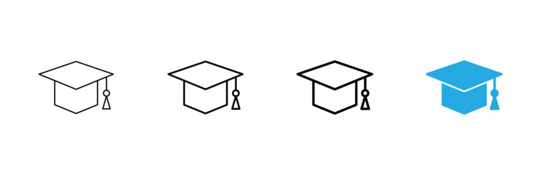 Education icon vector. Graduation cap sign and symbol. Graduate. Students cap