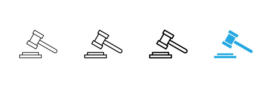Gavel icon vector. judge gavel sign and symbol. law icon. auction hammer