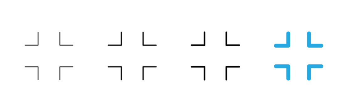 Fullscreen Icon vector. Expand to full screen sign and symbol. Arrows symbol