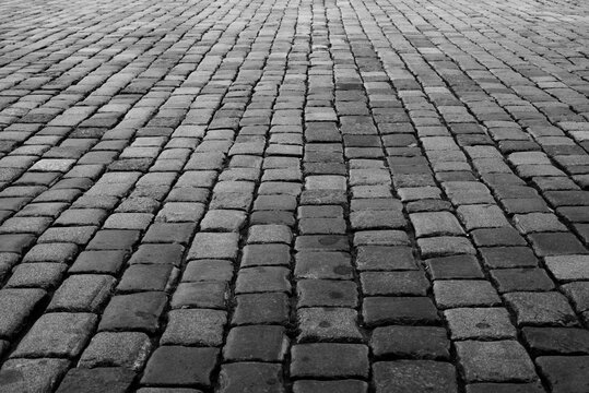 Paving stones. Black and white.