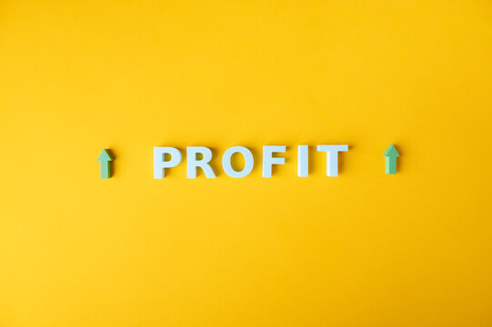 Profit increase and financial performance concept with two upward arrows