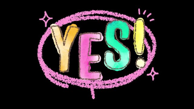 YES Hand Drawn Watercolor Text Animation