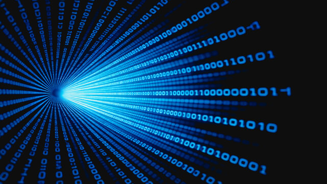 Digital Binary Data Streams Moving at High Speed Through a Virtual Tunnel