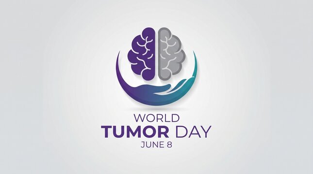 World tumor day logo with brain illustration