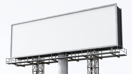 Obraz premium Large blank billboard structure against overcast sky