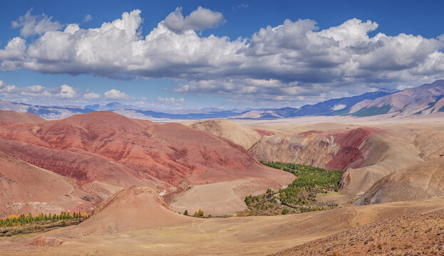 Dry Mongolian landscapes of the south of Altai, mountains