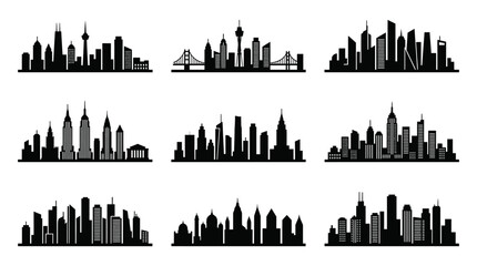 Obraz premium City skylines with various buildings.