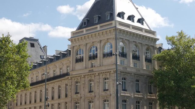 Haussmann building facade showcasing classic architecture and design in Paris