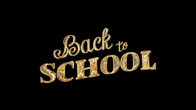 
Animation word of Back to School golden shine light motion text with light effect animation on black abstract background. promote advertising concept isolate using QuickTime Alpha Channel proress44
