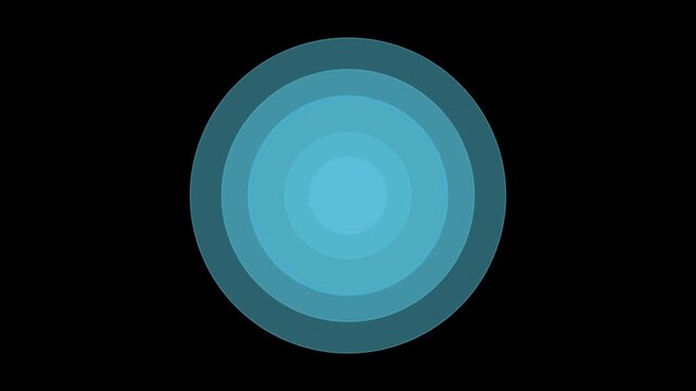 Abstract Concentric Circles Graphic Design with Graduated Shades of Blue Tones