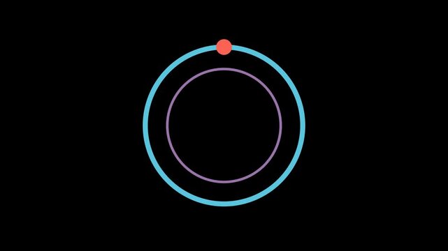 Minimalist Abstract Atom Symbol Representing Science and Atomic Structure Particle Motion