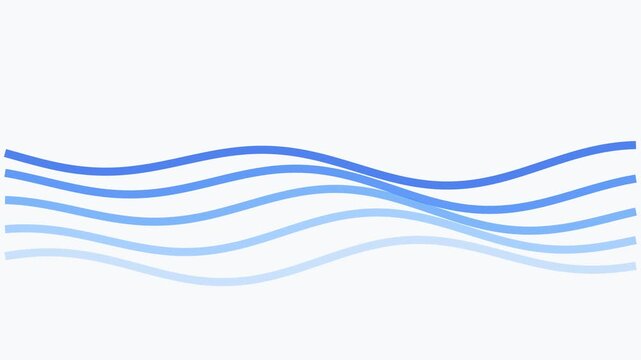 Minimalist Blue Wave Graphic Design Element with Soft Gradient Flowing Lines Pattern