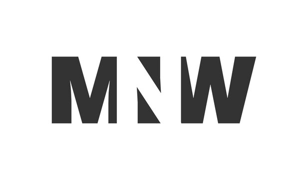 MNW logo design. Initial letter M N W bold font style for tech startups, consulting, corporate branding. Creative company name, headlines typography identity, trendy logotype.