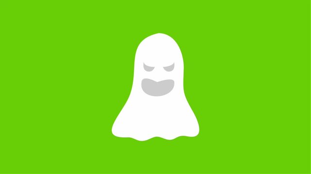 White ghost animation with a green screen for footage.