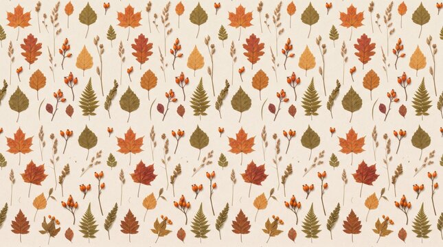 Halloween pattern with colorful autumn leaves and seasonal foliage halloween seamless skeleton decoration celebration mystical