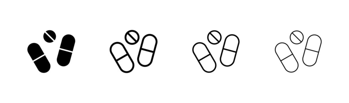 Pills icon logo design. capsule icon. Drug sign and symbol