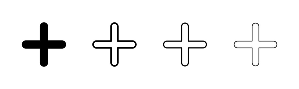 Plus icon logo design. Add plus sign and symbol