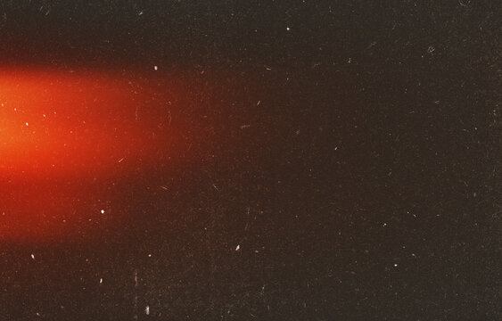 Vintage Light Leak Film Grain Texture Overlay With Dust Scratches And Red Glow