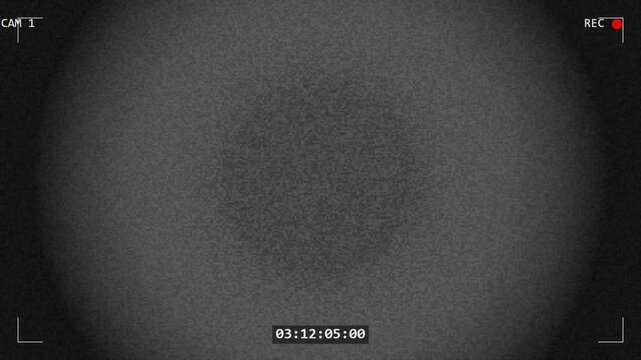 Retro CCTV Security Camera Interface Overlay with Digital Noise and Glitch Effect