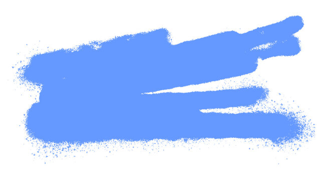 Sky blue graffiti spray paint brush stroke with drips isolated on white background. Urban aerosol street art splatter stain for grunge banner highlight and poster design.