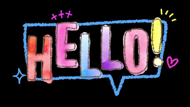 HELLO Hand Drawn Watercolor Text Animation