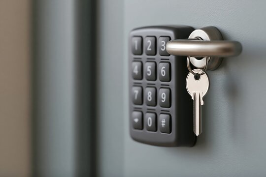 Digital keypad lock with keys on handle