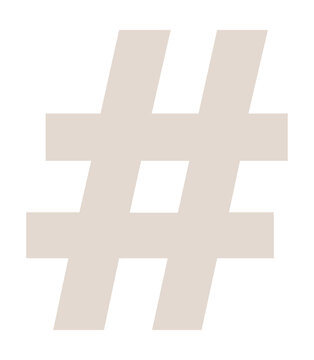 PNG Minimalist beige hashtag symbol on transparent background