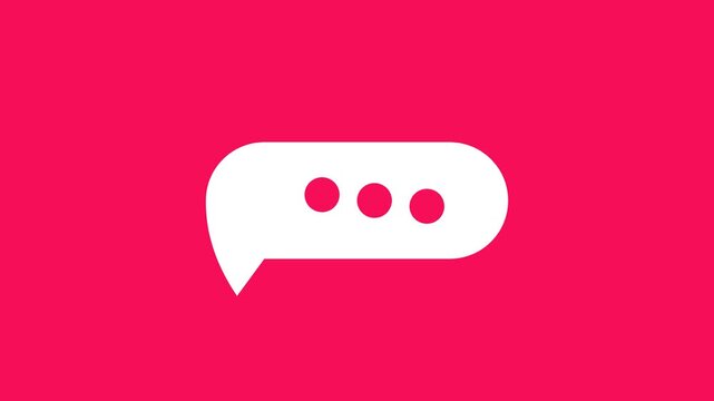 Chat bubble message icon animation comment talk and coloring background 