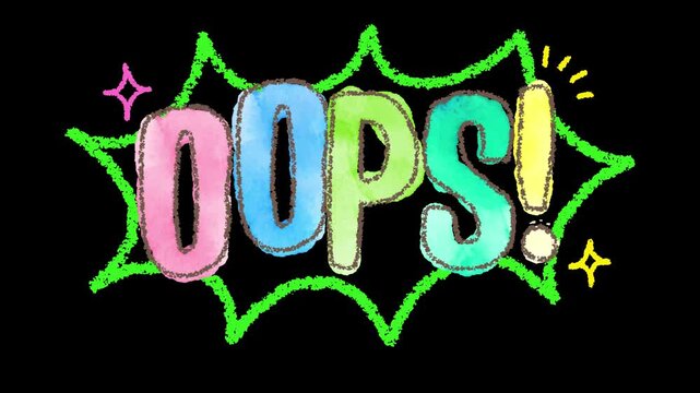 OOPS Hand Drawn Watercolor Text Animation