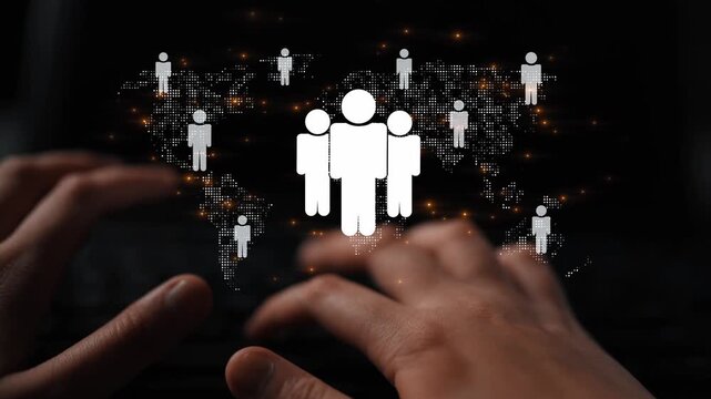 Global human network and workforce distribution highlight human, network, and global presence through digital connection and team coordination Marrow