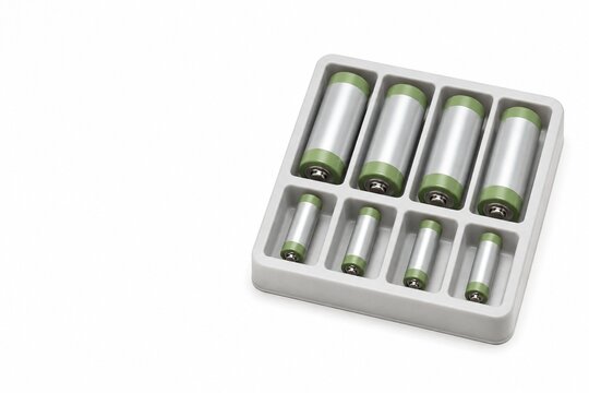 Household AA and AAA Batteries in Sorting Tray