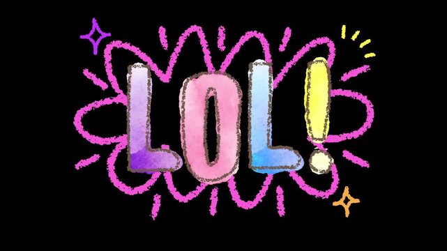 LOL Hand Drawn Watercolor Text Animation