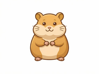 Obraz premium A cute cartoon hamster illustration with a friendly expression and rounded body.