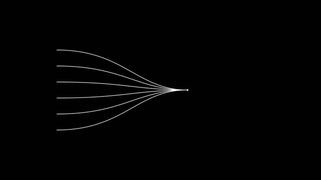 Curving White Lines Merging at Single Point