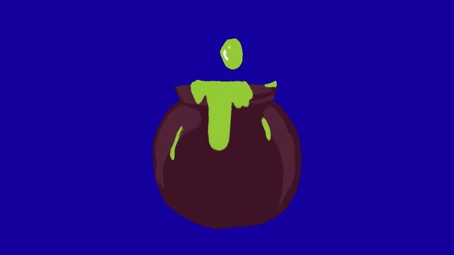 Bubbling cauldron animation on blue screen