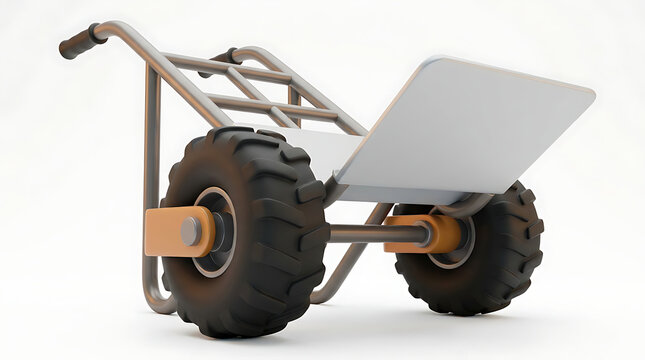A modern, stylized utility cart with large, rugged tires on a white background.