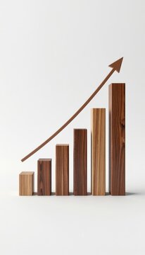 Rising Stock Values Bar Graph on White Background