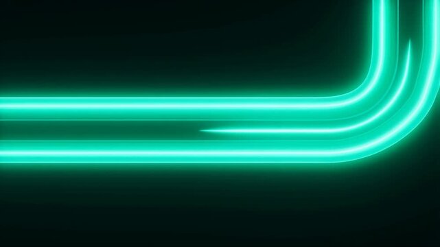 Abstract glowing cyan neon lines forming a rounded corner
