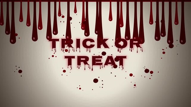 Trick or Treat Text Animation with Dripping Red Liquid for Halloween