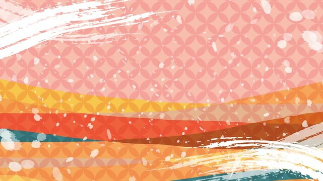 Japanese traditional pattern with brush strokes 4K